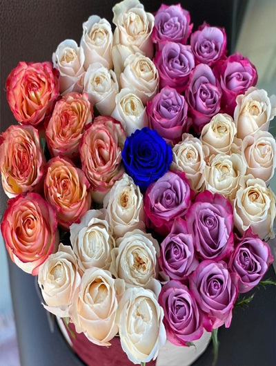 Kutu İçerisinde Renkli Güller 5496