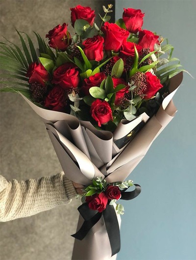 15 Adet Kırmızı Gül Buketi 5408