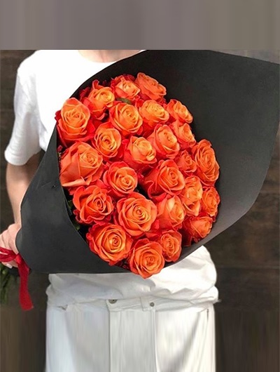 25 Adet Turuncu Gül Buketi 5584