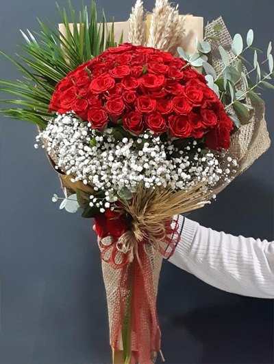 41 Adet Kırmızı Gül Buketi 5425