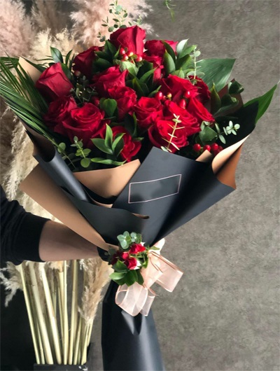 19 Adet Kırmızı Gül Buketi 5423